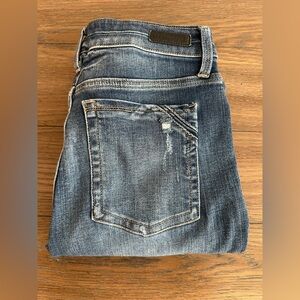 Buckle Black Distressed Blue Ankle Skinny Jeans Size 28